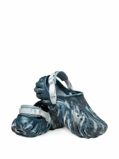 Crocs Echo Marbled Mules In Blue