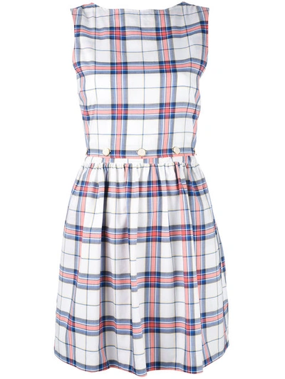 Maison Kitsuné Sleeveless Check Dress In White