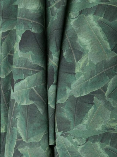 Shop Baja East Banana Leaf Print Cold Shoulder Dress