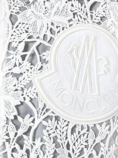Moncler Embroidered Hooded Jacket In White