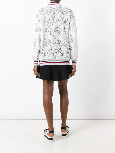 Moncler Embroidered Hooded Jacket In White