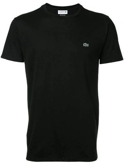 Shop Lacoste Round Neck T-shirt In Black