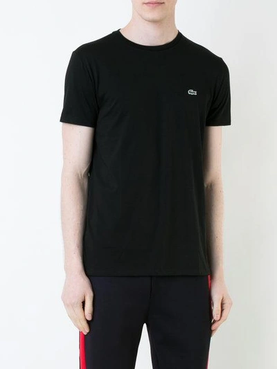 Shop Lacoste Round Neck T-shirt In Black