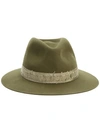 MAISON MICHEL Wool Felt Hat with Distressed Ribbon,1061002003RICO12080232