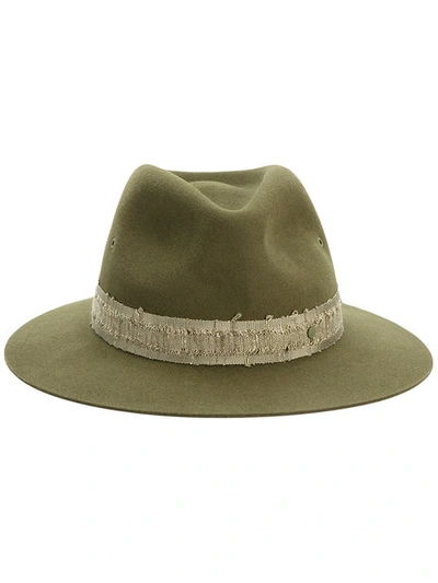 Maison Michel Wool Felt Hat With Distressed Ribbon