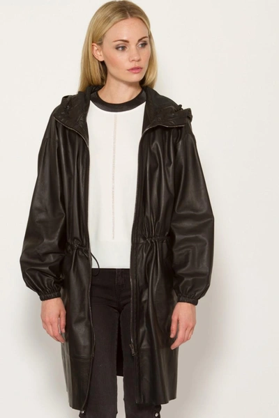 Belstaff Hidcot Hooded Leather Parka Jacket