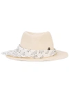 MAISON MICHEL fabric trim trilby hat,1025025001