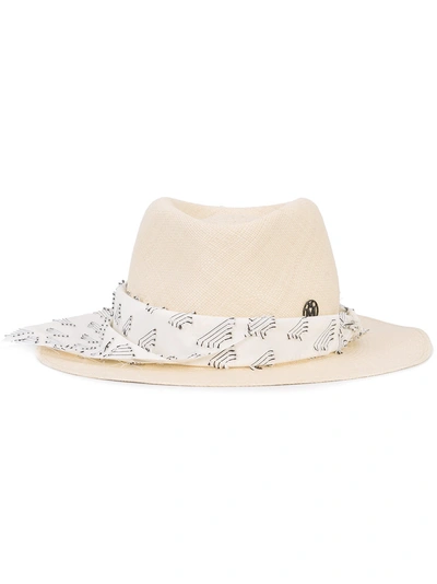 Maison Michel Fabric Trim Trilby Hat