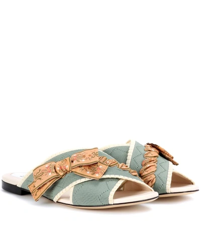 Shop Fendi Flat Sandals In Multicoloured