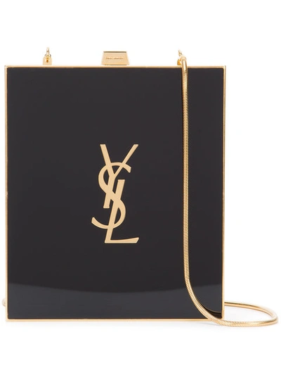 Saint Laurent Tuxedo Box Minaudiere, Black/gold