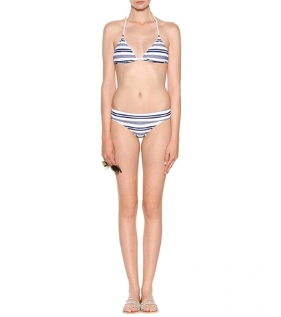 Shop Heidi Klein Martha's Vineyard Rope Padded Bikini Top In Blue