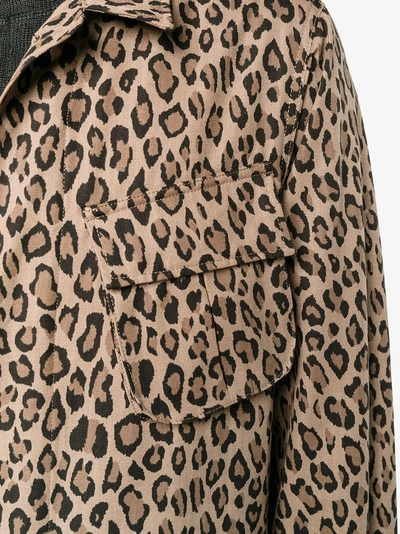 Shop Uniform Experiment Leopard Print Jacket In Brown