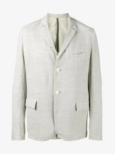 Shop Kazuyuki Kumagai Creased Single Breasted Jacket In Grey
