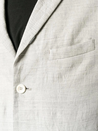 Shop Kazuyuki Kumagai Creased Single Breasted Jacket In Grey