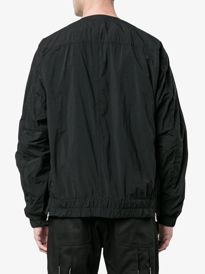 Shop Kazuyuki Kumagai Collarless Tech Bomber Jacket In Black