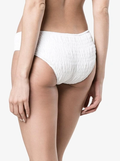 Shop Prism Patnem Shirred Bikini Bottoms In White