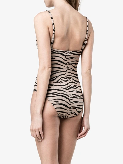 Shop Prism Bathsheba Tiger One-piece Swimsuit In Brown