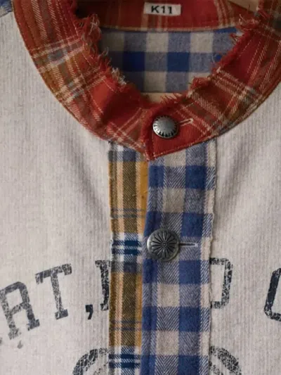 Khoki Patchwork Check-pattern Sweater In White