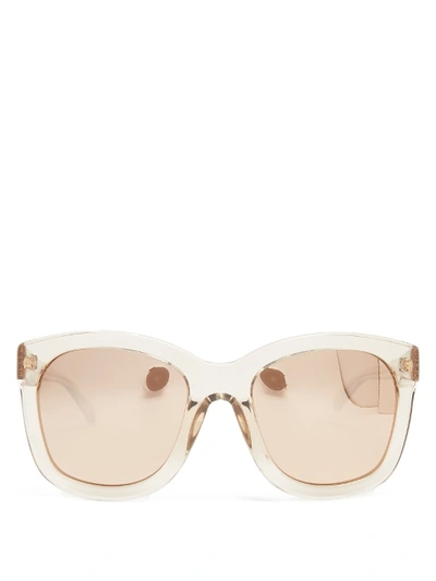 Linda Farrow Oversized D-frame Acetate Sunglasses In Rose Gold
