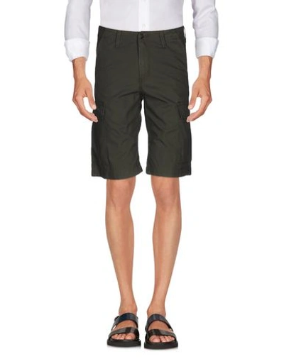 Shop Carhartt Man Shorts & Bermuda Shorts Dark Green Size 28 Cotton