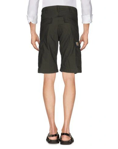 Shop Carhartt Man Shorts & Bermuda Shorts Dark Green Size 28 Cotton
