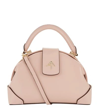 Manu Atelier Demi Top Handle Cross Body Bag In Light Pink