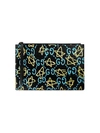 Gucci Women's Ghost Gg Leather Pouch In Black Blue Yellow