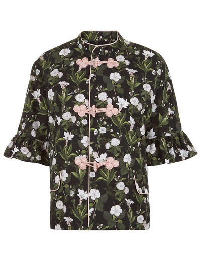 Vivetta Green & Pink Floral Macaone Top