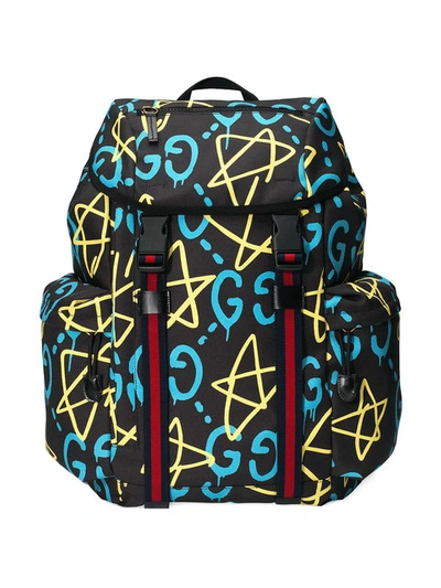 Gucci Ghost Stars Canvas Backpack In Ghost Print | ModeSens