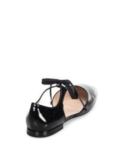 Shop Marc By Marc Jacobs Alyssa Leather D'orsay Ballet Flats In Black