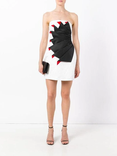 Shop Capucci Strapless Folded Cocktail Dress In White