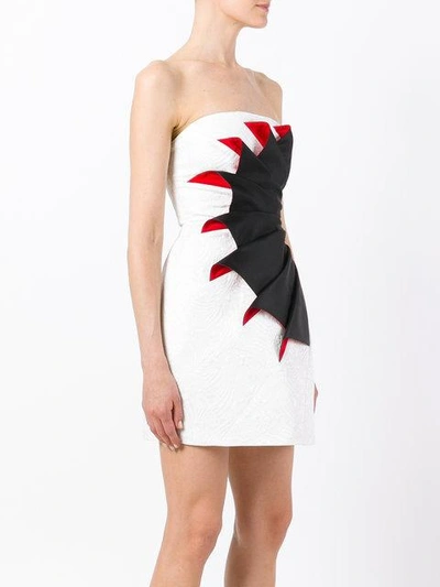 Shop Capucci Strapless Folded Cocktail Dress In White