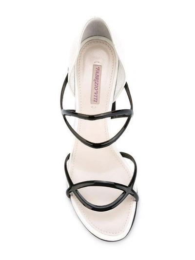Shop Fabrizio Viti Open Toe Block Heel Sandals In White