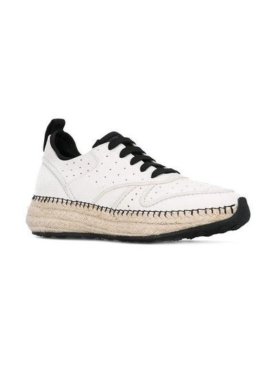 Shop Tod's 'running Raffia' Trainers In White