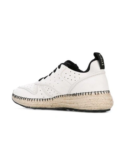 Tod's 'running Raffia' Trainers In White