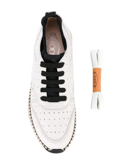 Tod's 'running Raffia' Trainers In White