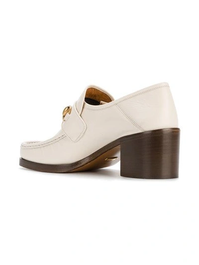 Shop Gucci White Horsebit 65 Leather Loafers - Neutrals