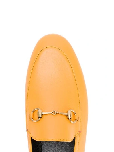 Shop Gucci Yellow Brixton Horsebit Loafers