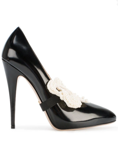 Shop Gucci Removable Bow Pumps In Black