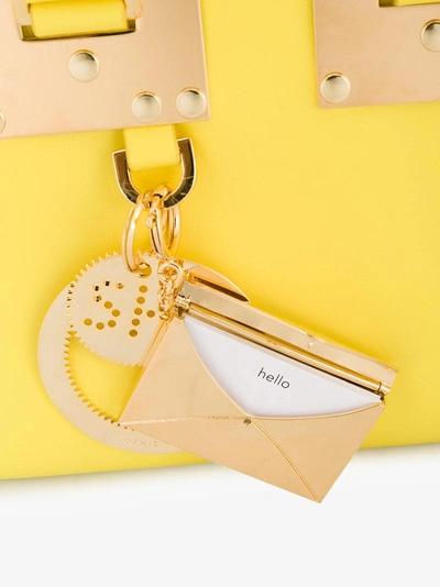 Shop Sophie Hulme Envelope Bag Charm In Metallic