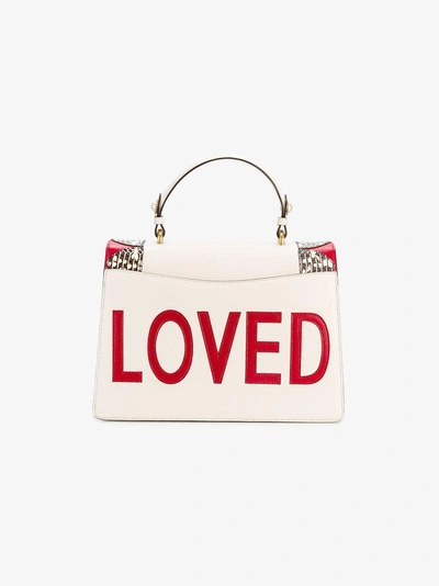 Shop Gucci White Loved Linea Medium Tote Bag In Nude/neutrals