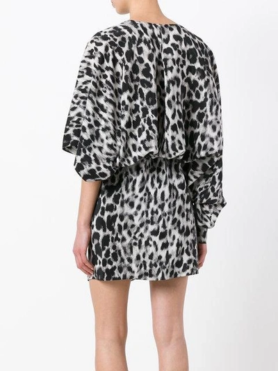 Saint Laurent Leopard Print Dress In Black