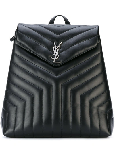 Saint Laurent Loulou Medium Quilted Leather Backpack In Black