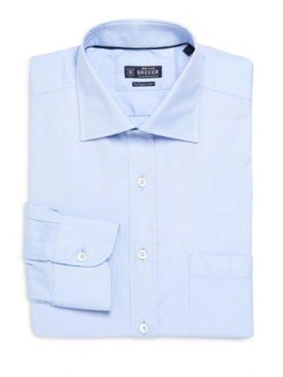 Shop Breuer Regular Fit Cotton Dress Shirt In Blue