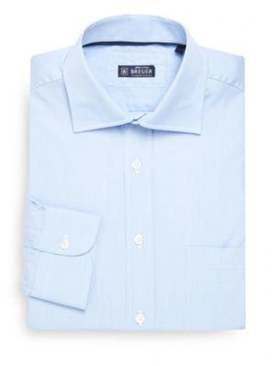 Shop Breuer Cotton Dress Shirt In Blue
