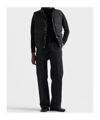 Prada Technical Fabric Down Vest In Black