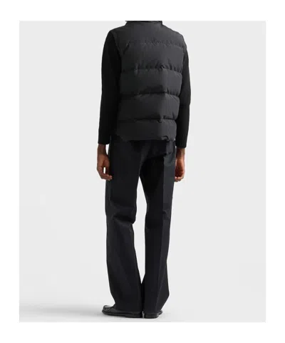 Prada Technical Fabric Down Vest In Black
