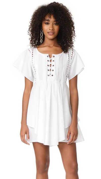 Marissa Webb Shona Lace Up Dress In White