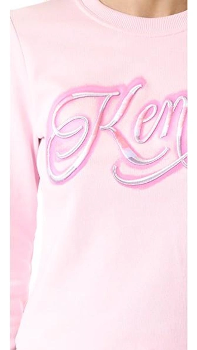 Shop Kenzo Embroidered Sweater In Pale Pink