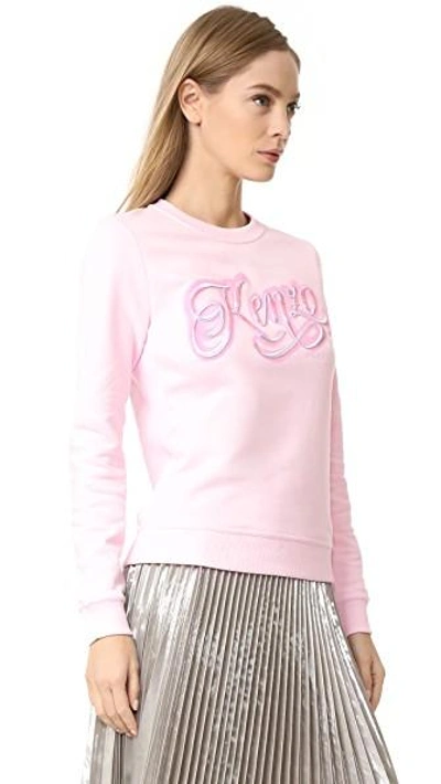Shop Kenzo Embroidered Sweater In Pale Pink